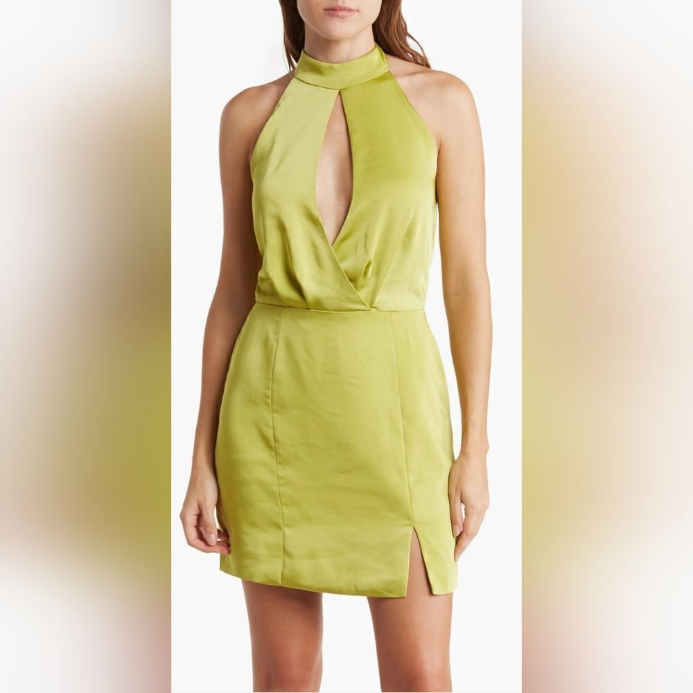 Bonheur D'Amour Keyhole Halter Dress NWT size Small Green